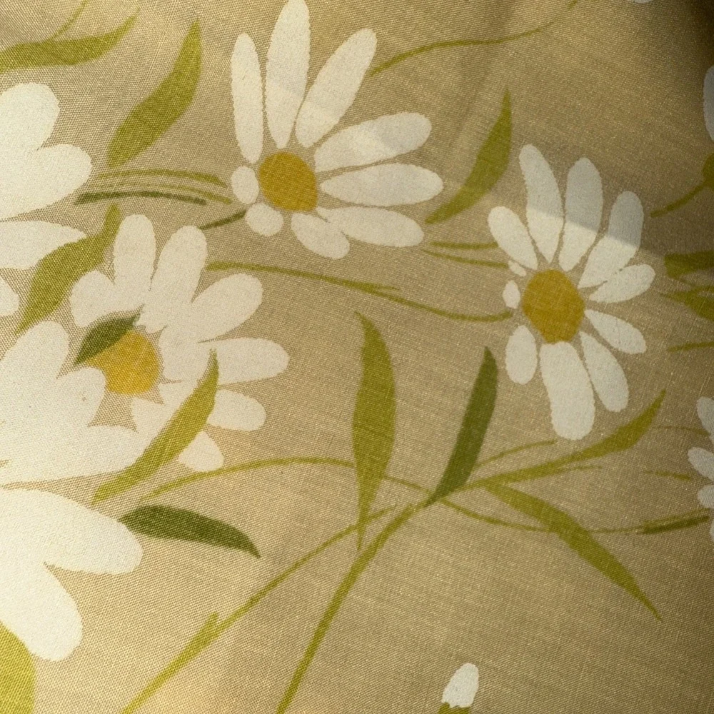 Vintage Morgan Jones Dainty Daisies Flat Sheet 1 Pillowcase Peach Floral 92X82
